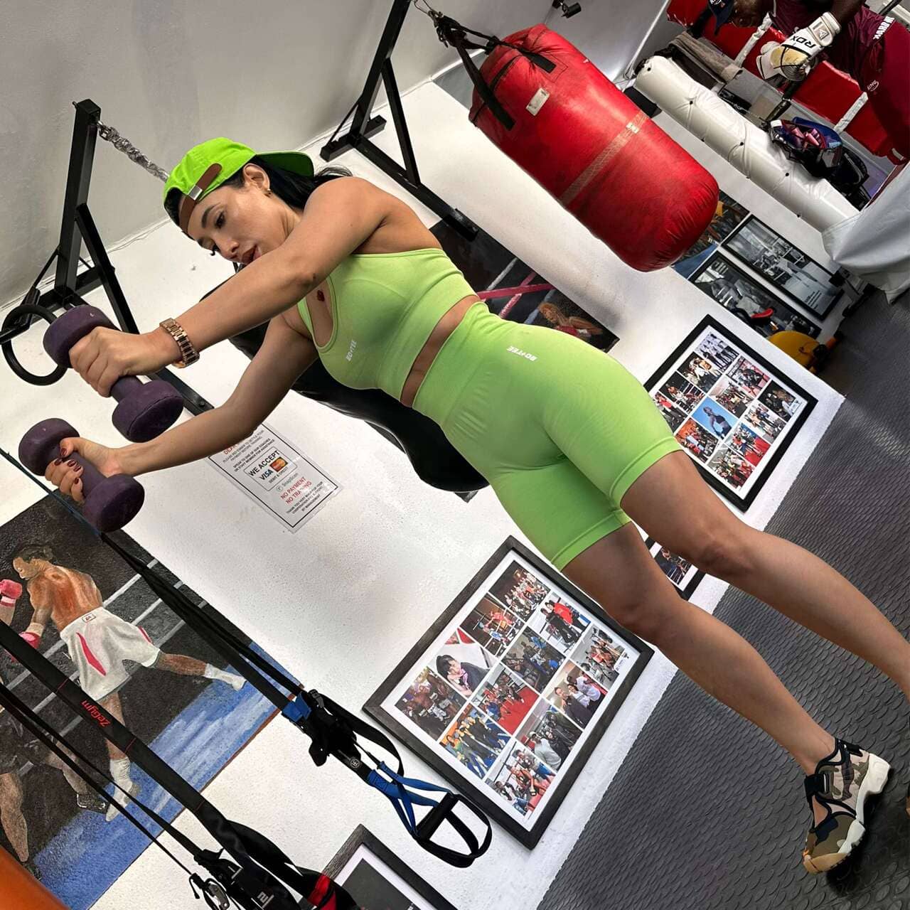 Lady workout workout in Lime workout